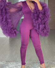 Load and play video in Gallery viewer, Tulle Sleeve Jumpsuit in Purple
