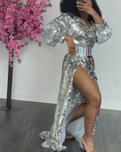Load and play video in Gallery viewer, Custom Birthday Dress in Silver
