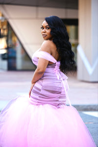 Business in front, Party in the back mermaid tulle dress