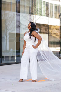 Business in front, Party in the back White Corset Pant Set