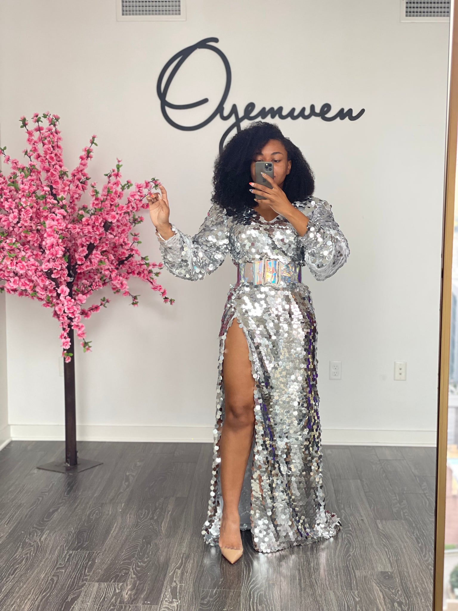 Custom Birthday Dress in Silver Oyemwen Custom Birthday Dress in Silver Oyemwen