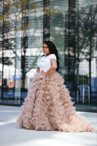 Business in front, Party in the back tulle tiered skirt