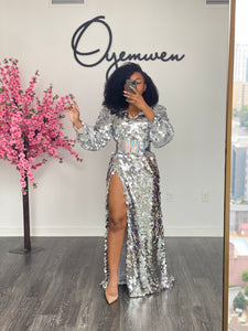 Custom Birthday Dress in Silver 3XL