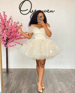 Enchanted Floral Custom Bardot Mini Skirt Set