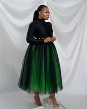 Load image into Gallery viewer, Custom Made Neon/Black Pleated Midi Skirt
