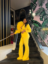 Load image into Gallery viewer, Custom Yellow Tulle Shoulder Power Suit
