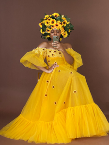 Custom Made Sunflower Garden Dress Oyemwen