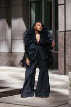 Load image into Gallery viewer, Business in front, Party in the back Black Tulle Power Suit
