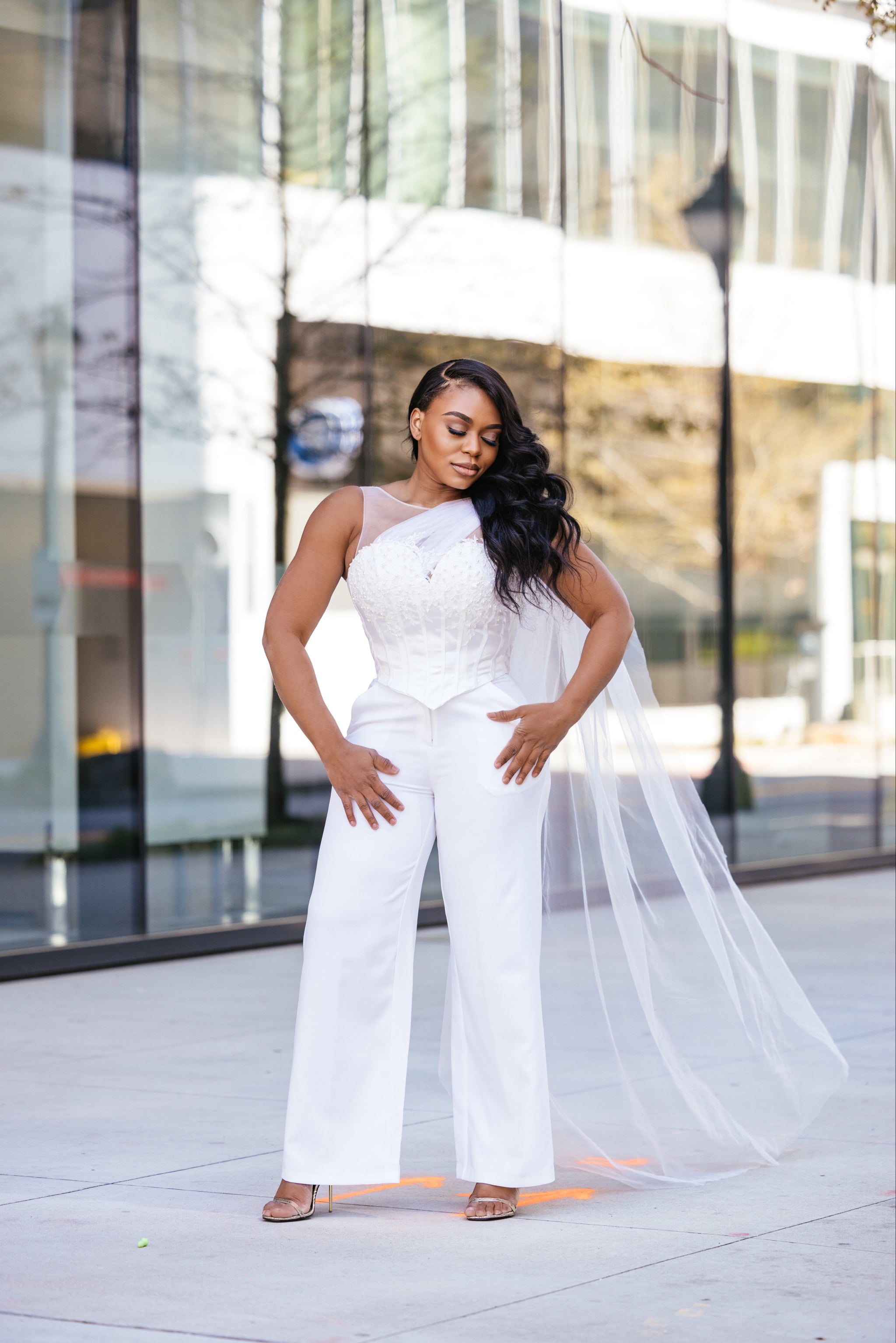 open lace back dress BUSINESS IN FRONT PARTY IN BACK MIDI DRESS IN BLACK – AKIRA main image 0