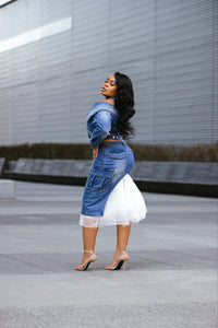Business in front, Party in the back Denim and Tulle Set