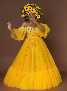 Custom Made Sunflower Garden Dress
