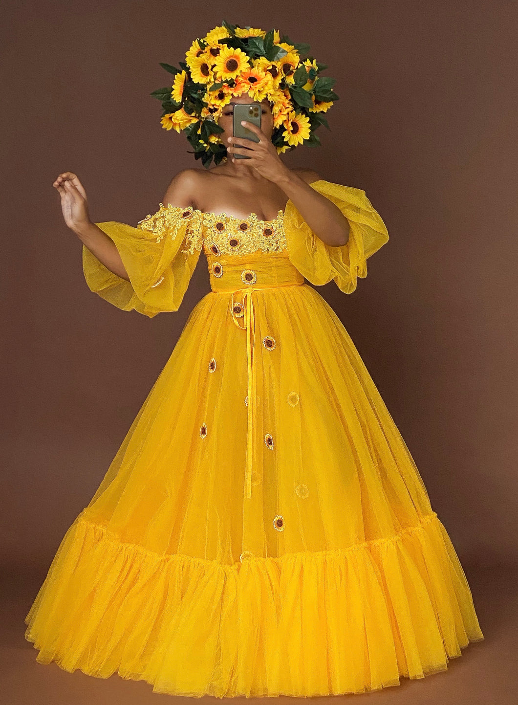 Custom Made Sunflower Garden Dress Oyemwen Custom Made Sunflower Garden Dress Oyemwen