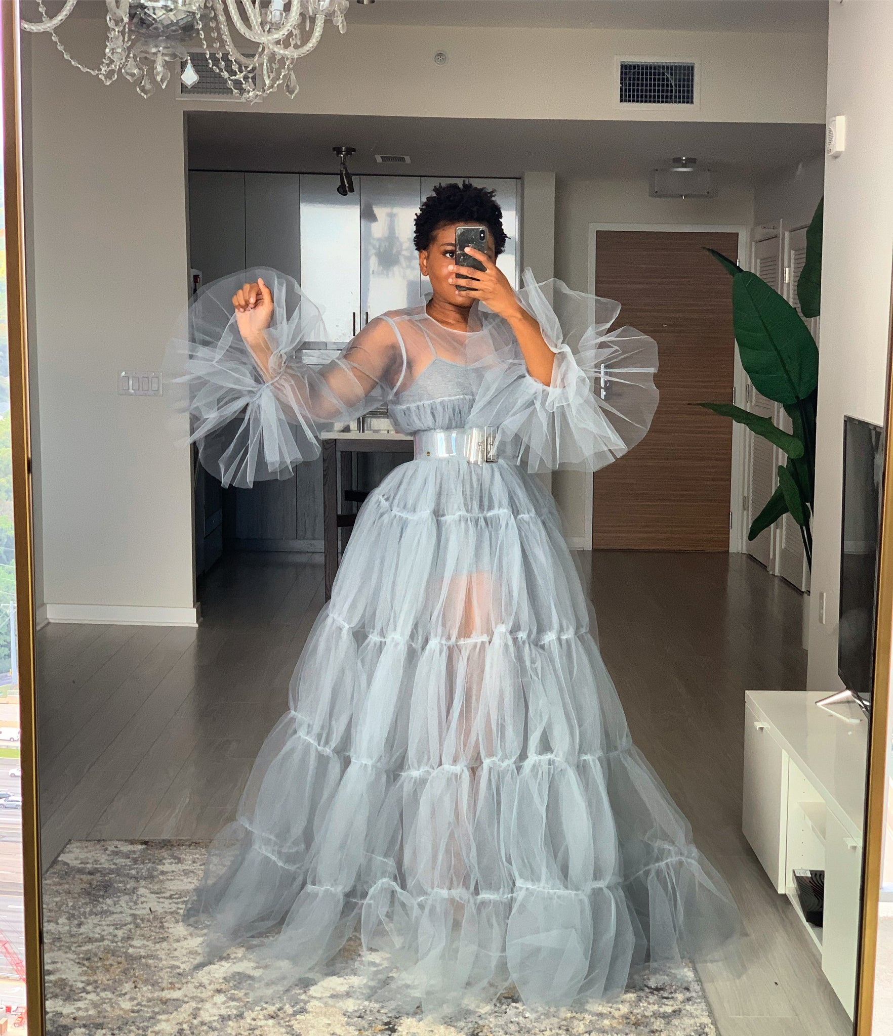 Custom made sheer 70s dress Oyemwen Custom made sheer 70s dress Oyemwen