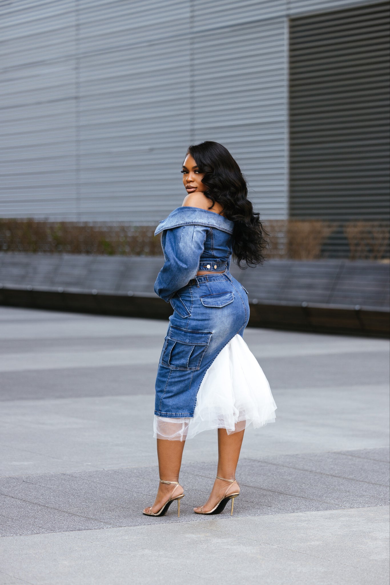 Business in front, Party in the back Denim and Tulle Set Oyemwen Business in front, Party in the back Denim and Tulle Set Oyemwen