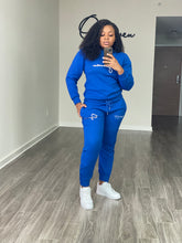 Load image into Gallery viewer, Royal Blue Luxe Leisure Sweat Set
