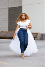 Load image into Gallery viewer, Spring is here Tulle overlay Denim pants
