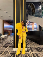 Load image into Gallery viewer, Custom Yellow Tulle Shoulder Power Suit
