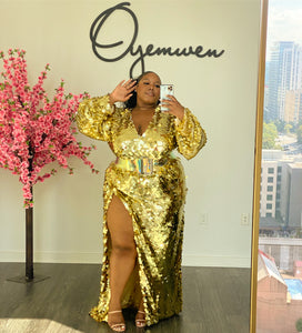 Custom Birthday Dress in Gold XL