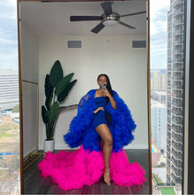 Load image into Gallery viewer, Custom Mix Color Tulle Robe with a Train
