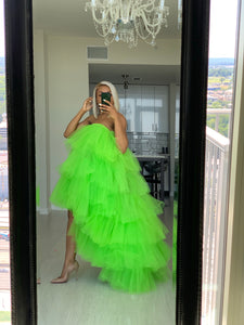 Orchid Dress in Neon Green