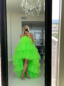 Orchid Dress in Neon Green